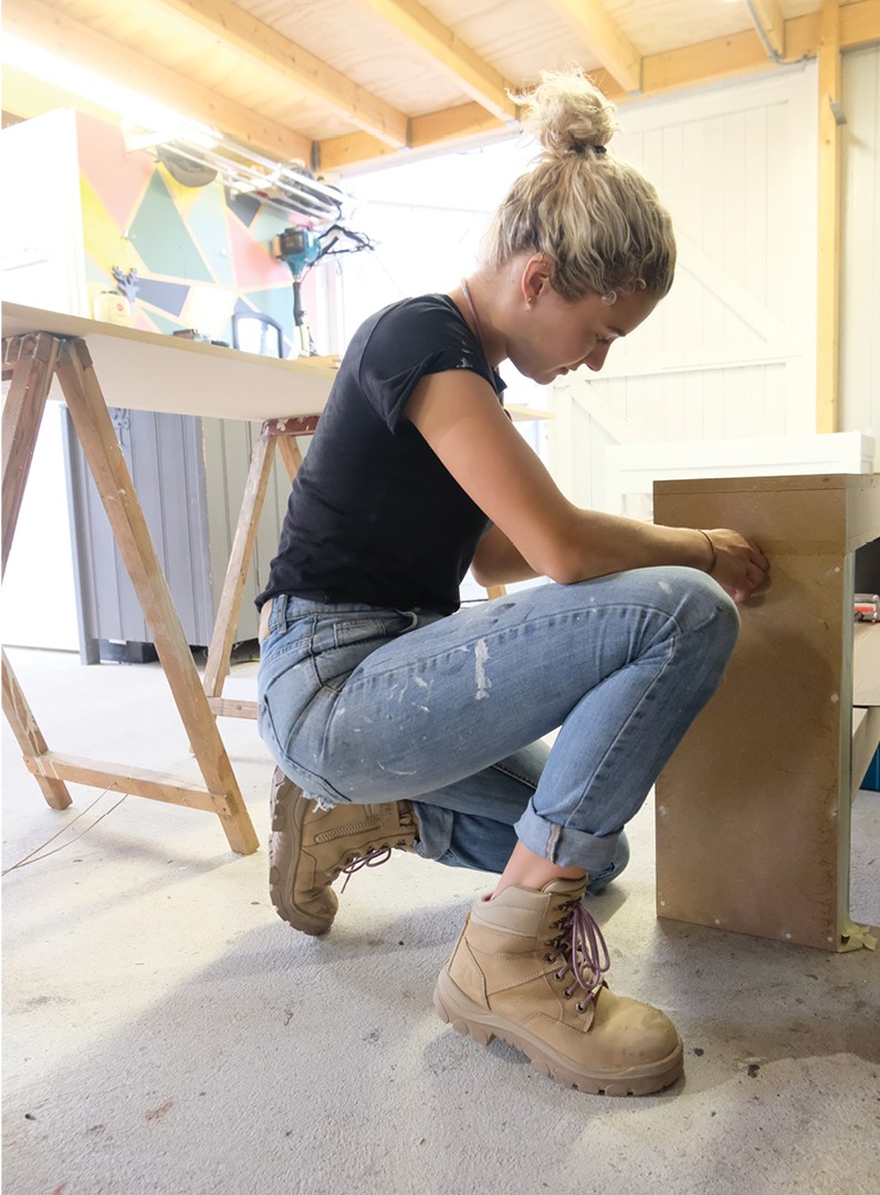 Carpenter shares her secret to success - steel blue work boots