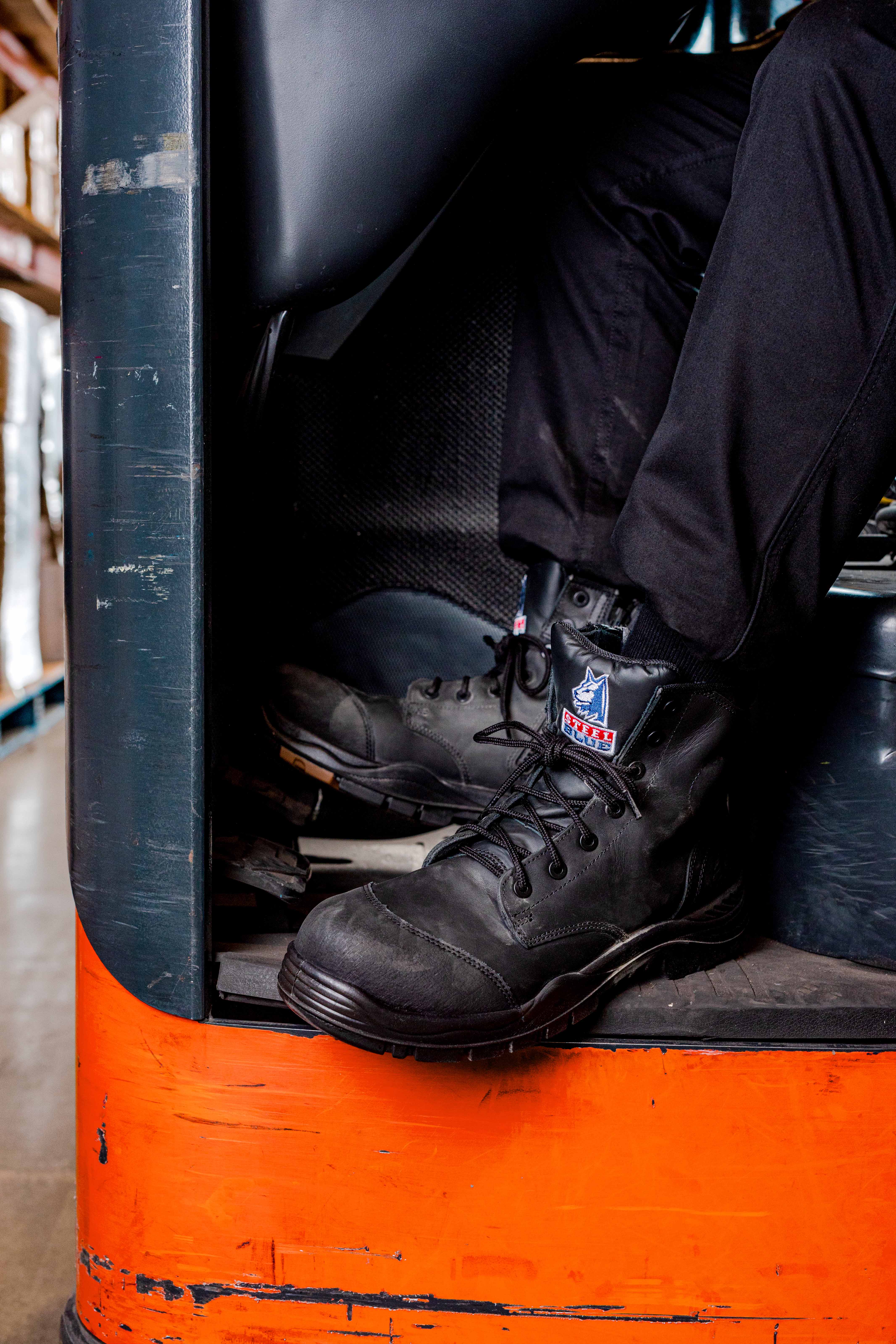 black argyle zip composite work boot