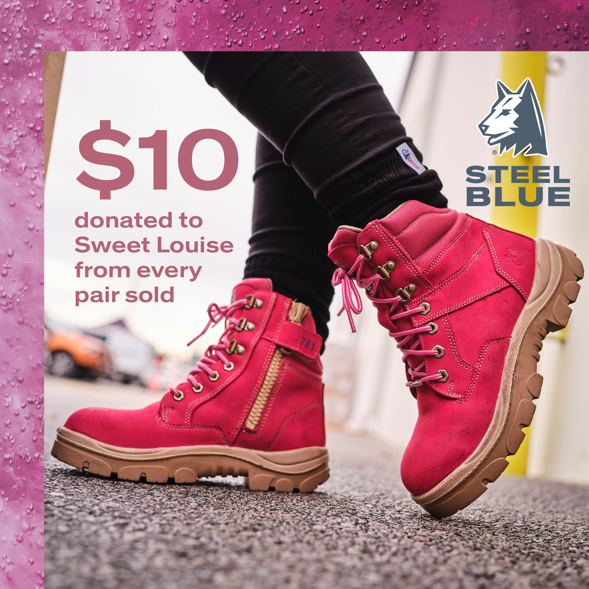  from every pink boots sold donated to Sweet Louise