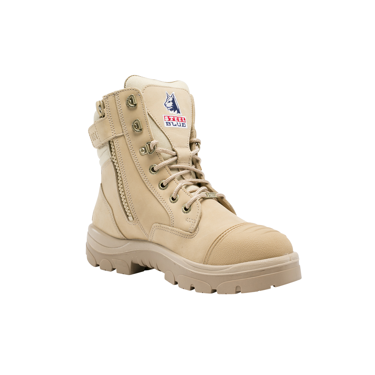 Dark Brown Colour Work boots - Steel Blue Boots