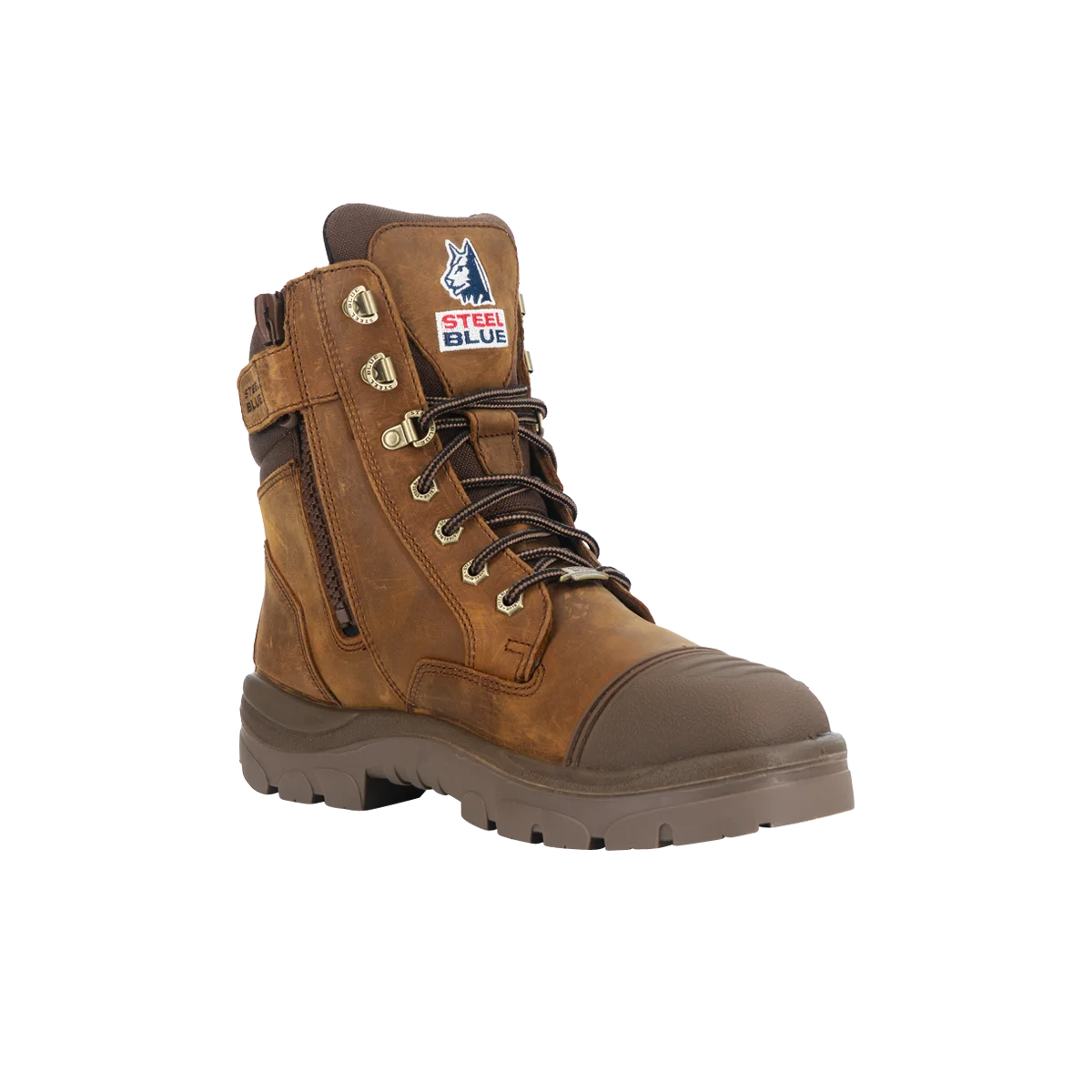 Southern Cross® Zip WP S7 Distressed Brown 392651-BBR | Steel Blue
